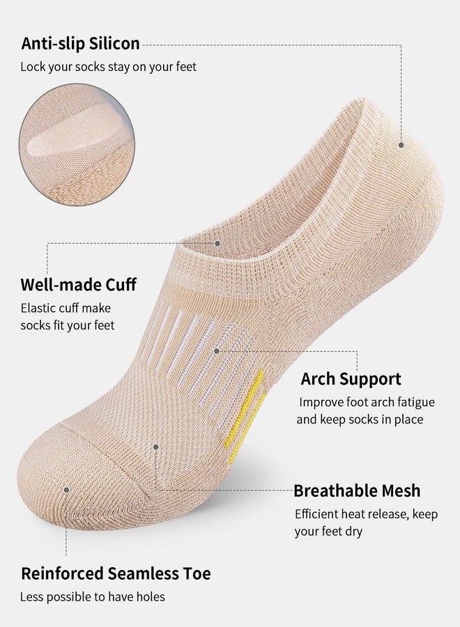 Airacker No Show Socks Womens Athletic Cushioned Low Cut Sports Running Ankle Socks for Women 6 Pairs - Image 5